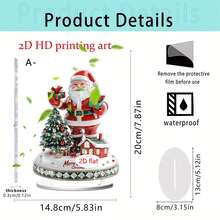 1 buc semn decor de Crăciun pentru desktop, design cadou Moș Crăciun și om de zăpadă, decorare casă sufragerie și dormitor, ornamente pentru birou, cadou de Crăciun, acrilic 2D