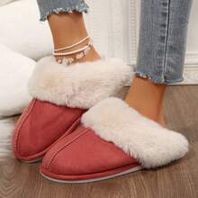 Women's Winter House Shoes Fluffy Fuzzy Cozy Fashion Slippers Fall Indoor Bedroom - 紅色 - 查看 6