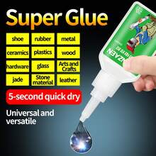 1/2 piezas de Súper Pegamento/Adhesivo Instantáneo para Arte de Uñas, con Capacidad de Unión Fuerte. Se puede usar para unir plástico, metal, hierro, cerámica, vidrio, acrílico, madera; Adhesivo Fuerte/Pegamento de Secado Rápido Multiusos para Artesanías de Vidrio de Alta Temperatura, Reparación de Zapatos, etc.