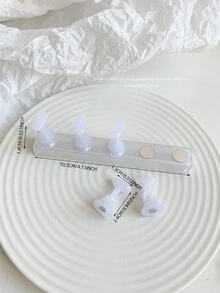 Set de decoración de arte de uñas 3D: 1 pieza de base hueca de acrílico + 5 piezas de puntas de uñas de color gelatina, con cristales de resina, cuentas, strass, efecto láser holográfico estilo coreano vintage, base de madera, 10 puntas de uñas doradas, gran regalo para niñas y mujeres