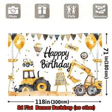 1 Bộ banner trang trí sinh nhật chủ đề máy kéo, phông nền hình máy xúc đồ chơi, banner trang trí bánh kem hình đồ chơi, thích hợp cho tiệc sinh nhật, studio chụp ảnh, phông nền trang trí sinh nhật. - Nhiều màu - Xem 18
