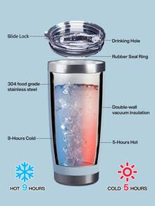 20 盎司辦公室咖啡杯，304 不銹鋼真空保溫杯，帶蓋，水瓶，非常適合冷熱飲品，非常適合旅行和戶外使用，送給女士、媽媽、最好的朋友、新娘、伴娘禮物、白色女婢的生日禮物禮物，白茶杯，母親節，情人節，新年禮物 - 藍色 - 查看 6