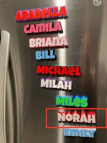 One Custom Name Refrigerator Magnet, Family Name Sticker, Locker Name Sticker, Personalized Refrigerator Magnet, Refrigerator Magnet, The Perfect Gift For Women And Best Friends, Exquisite And Romantic, Multifunctional, Stylish, High Quality, Colorful, Modern, Customizable, Personalized, Unique, The Ideal Gift For Him, The Ideal Gift For Her, A Keepsake.