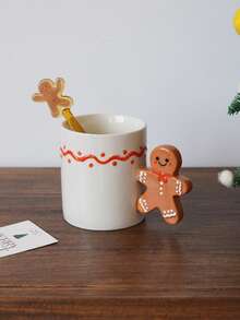 1 件可爱圣诞陶瓷杯，创意拐杖糖手柄咖啡杯，多用途，适合圣诞派对、家庭聚会、晚餐、水、早餐、圣诞礼物 - 彩色 - 查看 10