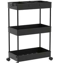 Carrito de Almacenamiento de 3 Niveles  Organizador Práctico y Versátil - Negro - Ver 7