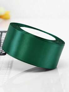 1/3/5 Rolls Of 4cm Wide Dark Green Satin Ribbon Bow Hair Accessories For Making Cake Baking Bundles Suitable For Balloon Decoration, Gift Ribbon Bundling, Christmas Window Decoration Ribbon, Background Props Decoration Ribbon