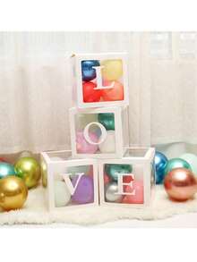 Scatola trasparente per decorazione festa di compleanno, decorazione per gender reveal, scatola singola per palloncini, forniture per feste di compleanno, creazione di atmosfera, decorazione per feste di celebrazione - Bianco - Visualizzare 5