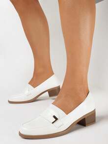 Élégantes mocassins pour femmes - Confort classique pour le travail/bureau et le port casual - Blanc - Voir 1