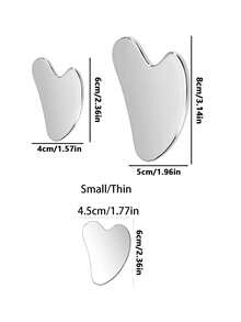 1pc Stainless Steel Heart-Shaped Gua Sha Tool For Facial Massage, Portable Muscle Relaxation Massage Board,Stainless Steel Gua Sha Facial Tools - Face Massage Tools - Smooth Sturdy Metal Guasha Tool For Face Body Reduce Puffiness - Massage Scraper Heart Shape Item(Silver) Stainless Steel Gua Sha Facial Tools Guasha For Face Metal Gua Sha Tighten Skin Massage Guasha Beauty Tool For Body Eyes Neck Massager - Multicolor - View 8