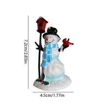 1pc Christmas Snowman Decor Ornament, Suitable For Home Office Desk Decoration, DIY Resin Craft - Multicolor - View 3