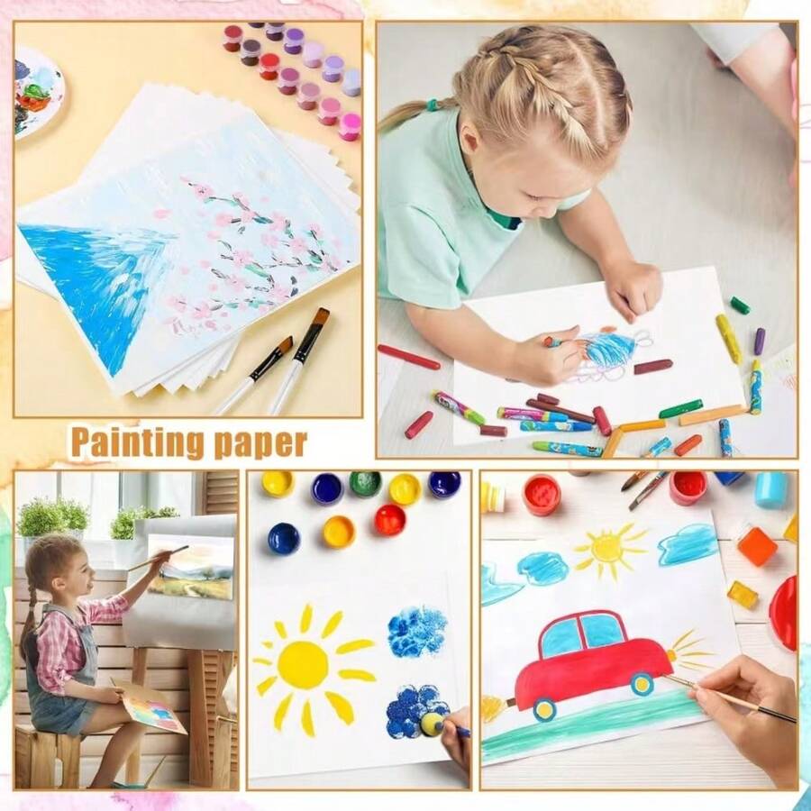 50 ورقة ورق مائي مقاس 8.5 * 11 بوصة، ورق مائي A4 بكميات كبيرة أبيض للطلاب والفنانين البالغين للرسم المائي، ورق مائي مقاس 8.5 * 11 بوصة 50 ورقة، ورق فنان ثقيل مناسب للطلاب والفنانين للرسم المائي