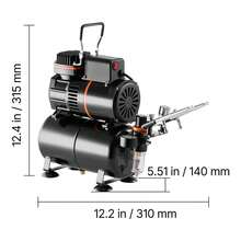 Airbrush Kit, 1/6 HP, Air Brush Kit With Air Compressor And Tank, 3 Dual-Action Professional Airbrushes With 3 Tips, Hose, Acrylic Paint, 2 Fans, For Cake Decorating, Model Painting, Nail Art - Xem 10