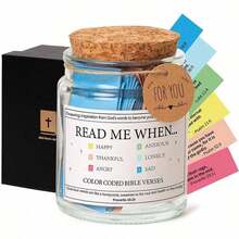 Słoik z wersetami biblijnymi, szklany/plastikowy słoik Hope z wersetami biblijnymi dla kobiet, prezenty religijne dla mężczyzn, wersety biblijne w słoiku, prezenty na ukończenie szkoły, słoik modlitewny, akcesoria do Jezusa, słoik z wersetami biblijnymi "Przeczytaj mnie, kiedy", akcesoria biblijne, artykuły biblijne, karty z wersetami biblijnymi, prezenty do słoika modlitewnego dla kobiet