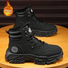 Boots Men's Shoes Autumn And Winter 2025 New High Help Work Shoes Anti-Slip Wear Thick Soled Casual Shoes Fashion Men With All Fashion Snow Shoes