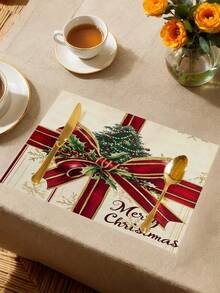 1 pieza Camino de mesa con lazo navideño, Camino de mesa decorativo navideño, Camino de mesa tipo lino navideño, Camino de mesa, Camino de mesa, 1 pieza Camino de mesa, 4 piezas Individuales, 1 pieza Funda de cojín (sin relleno), 3 productos disponibles, Decoración del hogar de temporada para interiores/exteriores, Decoración del hogar de invierno, Decoración navideña, Decoración de habitación navideña, Decoración de fiesta navideña - Multicolor - Ver 8