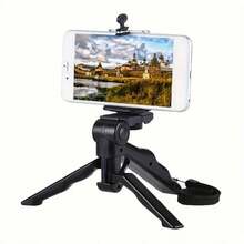 1pc 360° Anti-Shake Phone Tripod Mount - Portable Adjustable Smartphone Holder With Stable Base For Live Streaming, Photography & Video Recording - Content Creator Essential, Vlogging Must-Have, Travel Vlog Gear