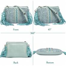 Stylowa, pojemna torebka damska na ramię z frędzlami z poliuretanu – wielokomorowa konstrukcja w stylu vintage, boho i western, ozdobiona frędzlami, nitami i kunsztownym wykonaniem. Uniwersalna torba na ramię/na ramię z odpinanymi, regulowanymi paskami. Idealna na zakupy, zajęcia na świeżym powietrzu, podróże i wyjścia. Idealny prezent dla rodziny i przyjaciół.