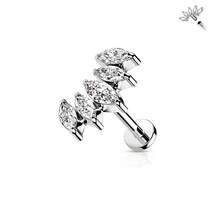 ADYJELY 1 pezzo Piercing per il naso in acciaio inossidabile ipoallergenico, orecchino a perno per cartilagine 16G 8mm, anello per labbro a forma di zampa di cane placcato in oro 18K, piercing per elice con filettatura interna, decorazione per orecchie, tragus, adatto per donne e uomini