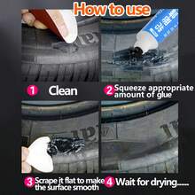 Tire Repair Glue, Tire Repair Tool - Filler For Scratches, Tears, Abrasions, Cracks, Solidifying Soft Glue, Waterproof And Heat/Cold Resistant, Strong Adhesive - Black Adhesive In Blue Bottle 60ML - View 7