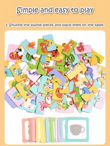 Children's Early Childhood Educational Shadow Matching Puzzle Toys. Shadow Matching Toys. Animal Board Game. Parent-Child Interactive Card Game. Toy Thinking And Concentration Training Games - Multicolor - View 4