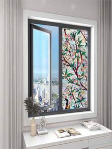 Window Privacy Film Stained Glass Decorative Static Clings Frosted Window Tint For Home Room Decor Bathroom Door Car Stickers With Glittering Effect, Removable - Multicolor - View 5