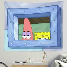 1pc Cartoon Cute SpongeBob Wall Hanging Tapestry, Bohemian Style Home Decor Tapestry, Bedroom Wall Decor, Room Wall Hanging Tapestry - Multicolor - View 16