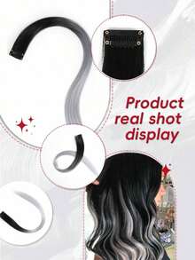 5 PCS Burgundy Colored Clip In Hair Extensions 20 Inch Long Straight Hairpieces Clip In Synthetic, Halloween Cosplay Dress Up Fashion Party Christmas New Year Gift For Women Christmas New Year Carnival Music Festival Use(Burgundy) - 多色 3 - 查看 7