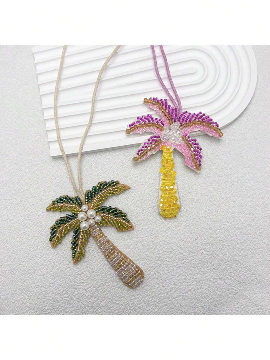 1 szt. Dopasowane kolorystycznie koraliki, modne, eleganckie, proste, urocze, uniwersalne, spersonalizowane, zabawne, interesujące, roślina, letni kształt drzewa kokosowego, wzór drzewa kokosowego, plecak, torba na ramię, torba crossbody, torebka, torba tote, torba pod pachę, kosmetyczka, inne, torba do przechowywania, wisiorek do samochodu