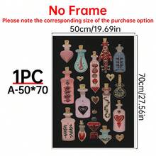 1pc Witchy Potion Bottle Wall Art Esoteric Occult Poster Gothic Dark Academia Decor Surreal Canvas Print Pink Magic Art Alternative Maximalist Painting Picture Home Decor, Mystical Moon Goddess Wall Art Poster Occult Celestial Crow Decor Surreal Canvas Print Preppy Pink Aesthetic Folk Magic Wall Art