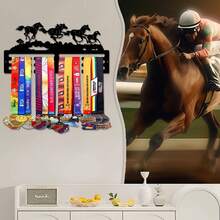 1pc Equestrian Competition Medal Display Rack, Metal Wall Decor Storage Rack, Athlete Gift