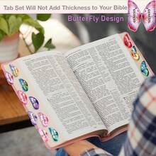 80-Piece Butterfly Bible Label Index Tabs ,ButterFly Design, Easy NavigationLarge Font Sacred Text Easy Peel-Off Labels For Faith-Based Study Bibles & Diaries, Perfect Gift For Believers