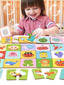 Children's Early Childhood Educational Shadow Matching Puzzle Toys. Shadow Matching Toys. Animal Board Game. Parent-Child Interactive Card Game. Toy Thinking And Concentration Training Games - Multicolor - View 3