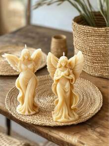 1 pieza Molde de vela de pasillo de diosa navideña, resistente al calor, flexible y fácil de limpiar, adecuado para velas aromáticas DIY, piedras difusoras de yeso, moldeado de resina y talla grande, multiusos, adecuado para decoración navideña, meditación y decoración del hogar