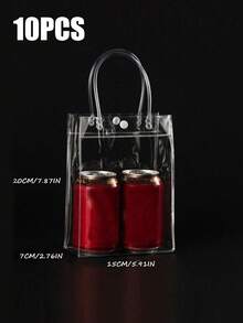 50 piezas Juego de bolsas de regalo transparentes de PVC a prueba de agua, 10 piezas, perfectas para regalos de boda, fiesta y festival de damas. Bolso transparente aprobado para estadios, ideal para conciertos, eventos deportivos y festivales. Bolsa transparente y a prueba de agua perfecta para verano, vacaciones y playa, bolsas de regalo de Navidad. - Multicolor - Ver 20