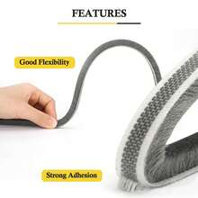 1 件 5m/10m 挡风雨条刷，用于滑动窗/门框侧面，绒头自粘式挡风雨条密封条，挡风雨条门窗密封条，刷式挡风雨条，整齐绒头自粘式门窗密封条，刷式挡风雨条，用于隔音、防风、防尘、粘性更强的刷式挡风雨条，适用于门窗橱柜门，0.35 宽 x 0.2 英寸厚，灰色 - 灰色 - 查看 7