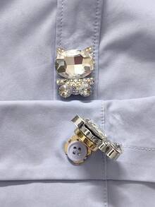 2pcs Button Cover For Shirt Flower Cufflinks Covers Flower Sleeve Button Clip On Button For Dress Wedding Tux Decoration Button Clothing Accessories Gifts