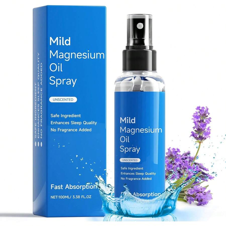 Pure Magnesium Oil Spray, Topical Magnesium Spray Extra Strength, Natural Ingredient & Fast Absorbent, Organic Magnesium Chloride Oil For Feet, Sleep - 藍色 - 查看 1
