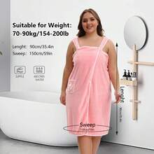 1pc, Coral Velvet Women's Bath Skirt, Wearable Bath Towel Wrap Women's Absorbent Beach Spa Gym Bathrobe, Slip Skirt Bath Cover Tube Skirt Pajamas Nightgown Summer Wedding Home Bathroom Decor Back To School