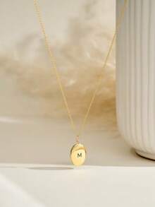 1 pezzo Collana con medaglione personalizzato con foto, ciondolo ovale in acciaio inossidabile inciso, collana con foto in oro, gioiello commemorativo, regalo per anniversario, regalo per la mamma, regalo per la festa della mamma