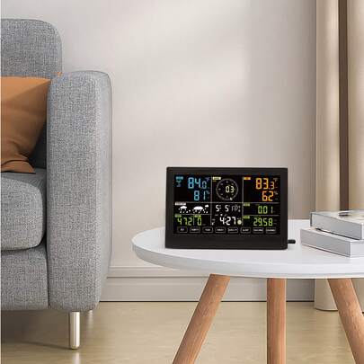 7-In-1 Wireless Weather Station, 7.5 In Color Display, Digital Weather Station Indoor Outdoor, For Temperature Humidity Wind Speed Or Direction Rain UV, With Forecast Data, Alarm, Alerts-NO WIFI