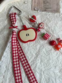 Charms pendentifs de pomme rouge et verte mignons, accessoires de bonbons, porte-clés, décoration de sac à dos