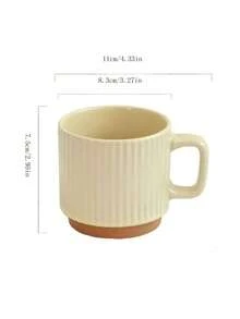 Ivory Ceramic Mug, Simple And Elegant Coffee Cup - Beige - View 8