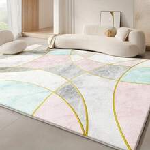 Esta alfombra de gran tamaño recién actualizada pesa 950g/㎡, con una textura de terciopelo gruesa para una sensación talla grande cómoda. Es resistente a la decoloración y al desgaste, con partículas de fricción ampliadas en la parte posterior que mejoran el agarre, lo que le permite fijarse firmemente en el suelo. Esta lujosa alfombra de alta calidad es imprescindible para la decoración del hogar. - Multicolor - Ver 2