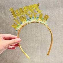 1pc2026 New Year Hair Clips - Happy New Year Party Headbands For New Year's Eve, Creative Photo Props