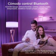Glückluz Foco Inteligente, RGBCW 9W 820lm Smart LED Bombilla Bulb, Cambio de Color Regulable Bluetooth Control de APP Luz para Dormitorio, Cocina, Fiesta (4 Piezas)(No compatible con alexa &amp; Wifi) - negro - Ver 3