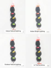 2pcs/Set Cute Small Size Marley Braid Fluffy Afro Ponytail Hair Extensions Hair Accessories For Girls - Black - View 7