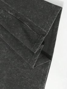 1PCS Double-Sided Graphic Tee With  Manga Pattern American Fashion Washed T-Shirt,Printed Retro T-Shirt,Suitable For Outdoor Wear In Summer - 黑色 - 查看 7