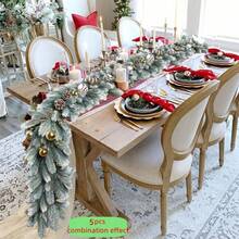 1pc/3pcs 6.23ft/75inch Home Decor Artificial Christmas Pine Tree Garland, Christmas Room Decoration Artificial Pine Cone Vines, Ation UV Protection Hanging Artificial Pine Tree Garland Vines, Christmas Home Decor, Winter Green Garland Holiday Season Mantel Table Runner Centerpiece Christmas Decorations