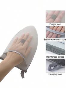 1 szt. Rękawica do prasowania parowego z pętelką na palec do ubrań Rękawica do prasowania parowego Mini ręczna podkładka do prasowania Deska odporna na ciepło Ochraniacz dłoni do parowania z pętelką do zawieszania ubrań