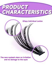 ELYCO 60 Clusters D Curl 3D Fluffy & Curly Lashes, 0.07mm 12-16mm Mixed, Handmade Cluster Lashes, Soft & Delicate Individual Cluster Curly Segmented DIY False Eyelashes, Long-Lasting Cartoon Lashes, Suitable For Party, Gift For Women & Girls